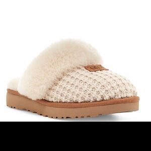 UGG Cream and Tan Shearling Slippers